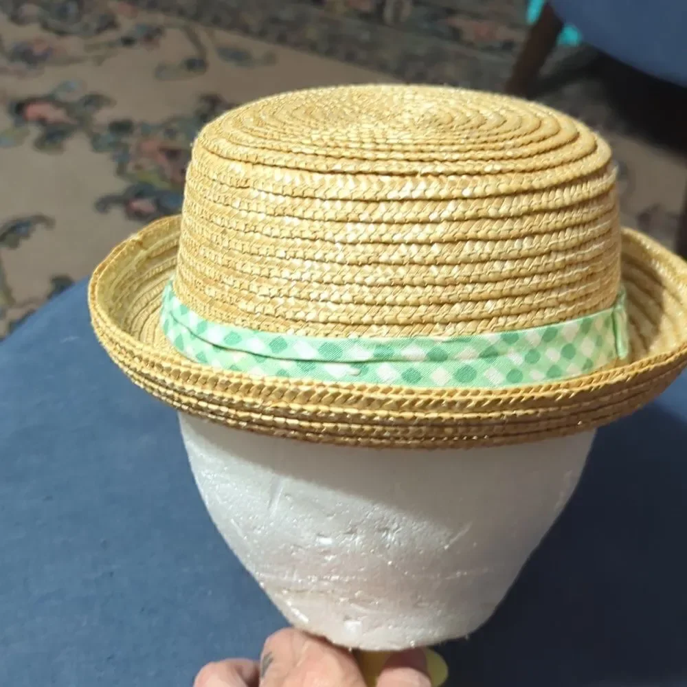 Vintage Classic Structured Straw Hat,‎ EUC, Size Medium